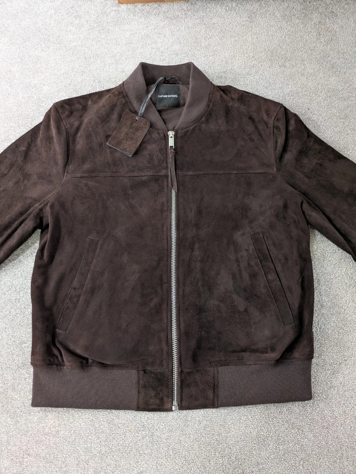 CoSTUME NATIONAL Men's Suede Bomber Jacket Brown Luxury Italian Designer NWT - Image 2 of 4