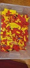 Lego Steine Kiste ca.1,5kg Rot/Gelbe Steine Konvolut Sortiert.