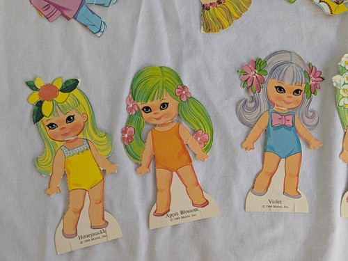 Vintage Liddle Kiddles Kologne 6 Paper Dolls and Outfits/MANY Pieces 1968 Mattel - Bild 2 von 8