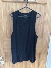 Primark - Men’s Slim Fit Ribbed Vest - Black - Size Large - Immaculate