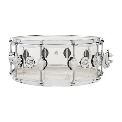 DW Design Series 6x14'' Clear Acrylic Snare Drum w/Chrome Hardware