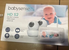 BabySense 5" HD Split-Screen Baby Monitor Video Baby Monitor with Camera
