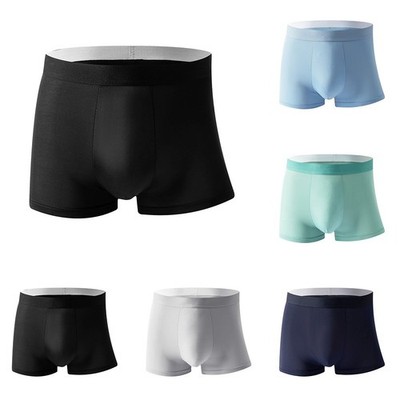 Herren Sexy Mid Rise Boxershorts aus Eis Seide Stoff Schnell Trocknend Trunks
