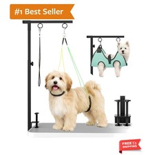 Dog Grooming Table Arm, 31.5"-43.3" Adjustable Pet Stand with Hammock Clips...