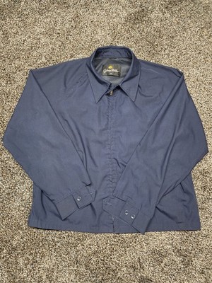 Vintage 70s Johnny Miller Sears Mens Store Harrington Jacket Navy Blue Talon Zip