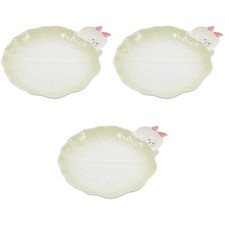 Reusable Multi Color Ceramic Plates 3Pcs Food Tray Dish for Storage
