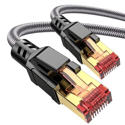 Cat 8 Ethernet Cable 6ft 40Gbps 2000Mhz Braided S/FTP Network for Gaming Router
