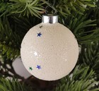 Vintage Franke Corning Confetti Stars Mica Glass Ball Christmas Ornament — photo 5