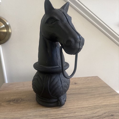 Vintage Cast Iron Horse Hitching Post Head - Picture 12 of 14