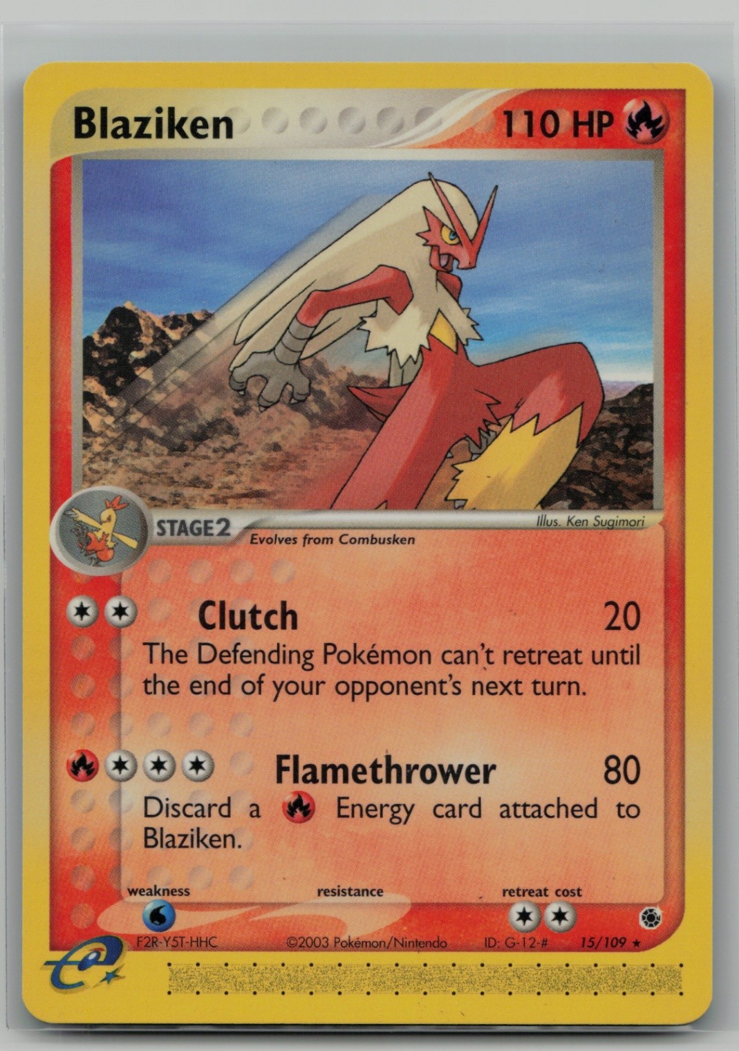 Blaziken - Rare Ruby and Sapphire 15/109 NM