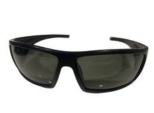 Avila Men's Wrap Sunglasses Black Plastic Frame Brown Plastic Lens Solid Style