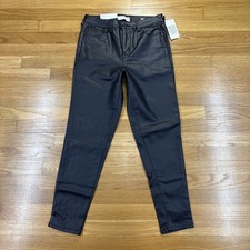 NWT Social Standard By Sanctuary Black Coated Pants Size 8 Ankle Skinny