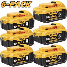 6Pack 8.0AH Lithium Ion Battery For DeWalt 20V 20 Volt Max XR DCB206-2 DCB205-2