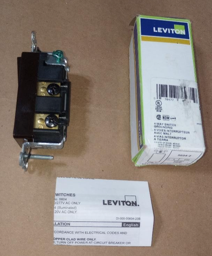 Leviton 5604-2 Dekorateur Wippe Leiser Schalter 4-Wege 15A 120/277V BRAUN kostenloser Versand - Bild 4 von 13