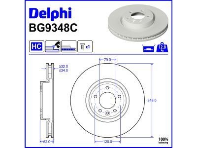 Bremsscheiben Vorne Ø349Mm Belüftet für Land Rover Discovery V L462 ab 20->