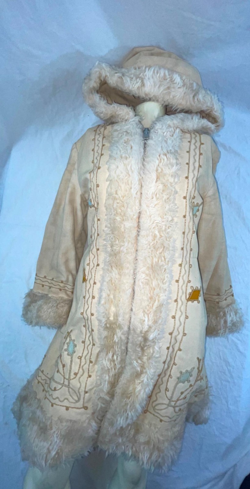 VTG 60S 70S WOMENS HOODED ZIP PRINCESS PENNY LANE DISCO HIPPY COAT JACKET image 4