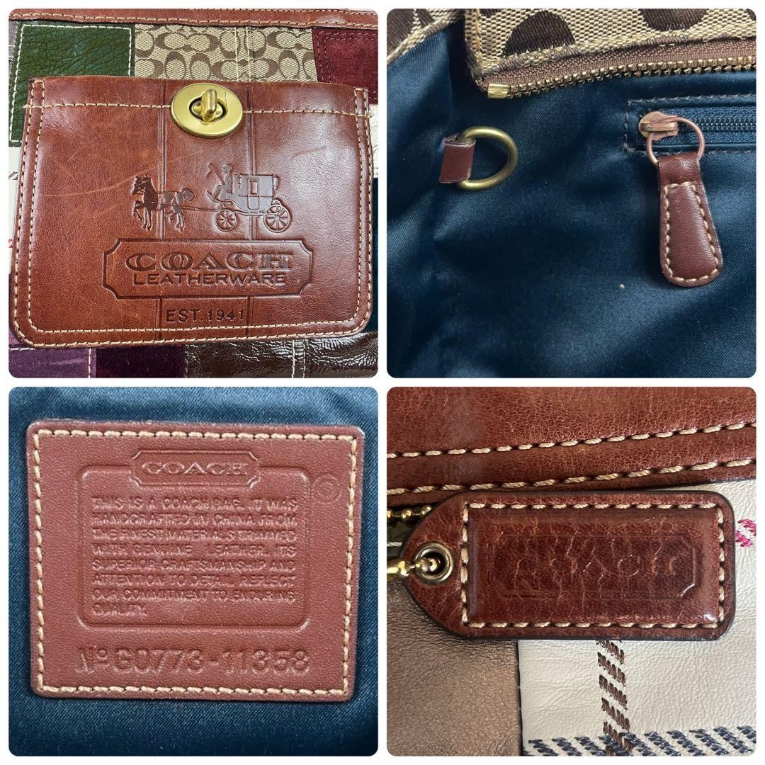 COACH Patchwork Leather Logo Tote Bag Multi-Color… - image 13