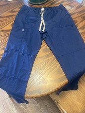 Wonder Work Wonderwink Scrub Pants Navy Blue Drawstring Unisex Large 5 Pockets