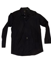 Hugo Boss Sharp Fit Black Casual Button Down Shirt Sz 16 1/2