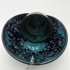 Handmade Hanging Bird Feeder Decorative Ceramic Bowl with Chain   Outdoor Garden