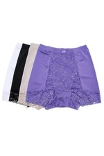 Rhonda Shear Women's 4 pack Pin-Up Panty w Lace Detail Gray/Black