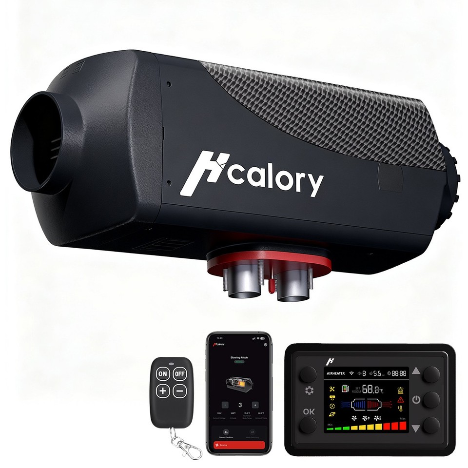 Hcalory Diesel Air Heater 12V 24V 8KW Bluetooth LCD Display for RV ...