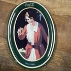 Vintage 1990 Coca Cola Small Vintage Oval Mini Tin Tray 6" x 4 1/2