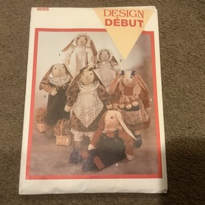 Vintage Bunny With Clothes Design Debut Pattern Uncut