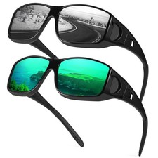 Myiaur Polarized Fit Over Glasses Sunglasses for Men Women, Trendy Wrap Aroun...
