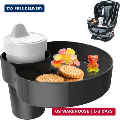 Car Seat Snack Tray with Cup Holder - Universal Fit Toddler Travel Essentials fo