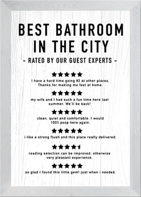Bestes Badezimmer der Stadt Gerahmtes Wandbild Poster Leinwanddruck Bild