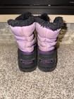Sorel Little Girl Size 10 Purple Black Winter Snow Boot Fur Inside EUC — photo 4