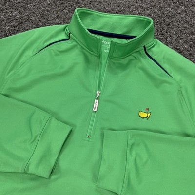 Masters Tech Performance 1/4 Zip Pullover Mens Large Green Augusta Golf Stretch