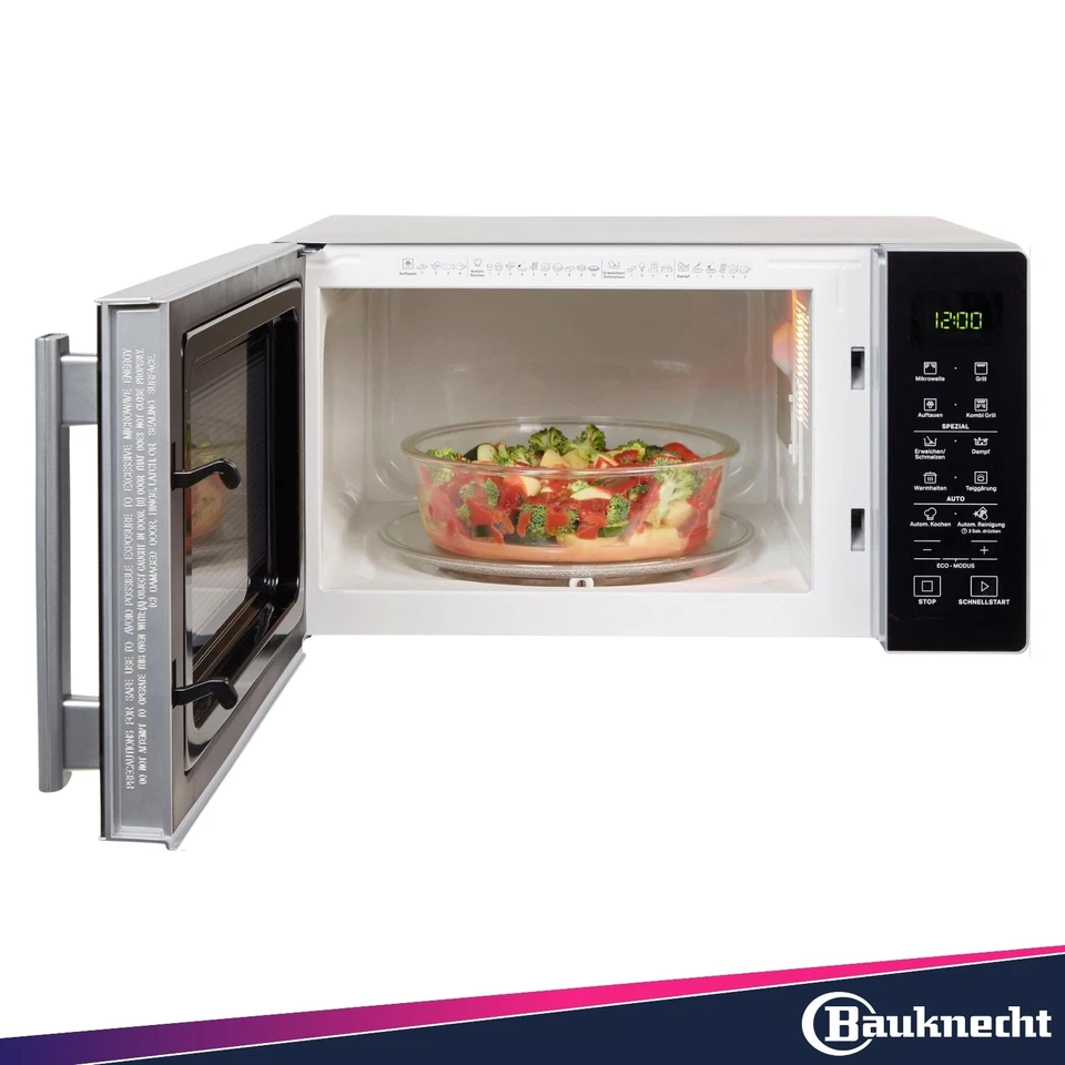 Bauknecht Mikrowelle MW 254 SM – 25 l, 900 W, Grill, Dampfgar- & Auftaufunktion - Bild 4 von 4