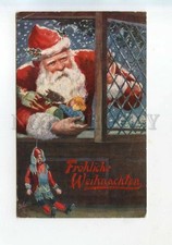 528145 CHRISTMAS Xmas SANTA CLAUS w/ Toys NEW YEAR Vintage TUCK #1063 Germany