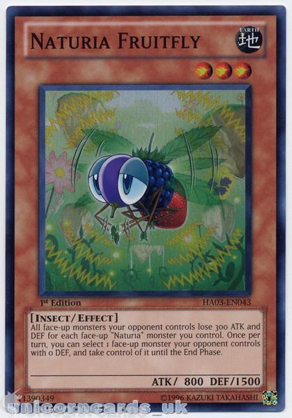 HA03-EN043 Naturia Fruitfly Super Rare 1st Edition Mint YuGiOh Card