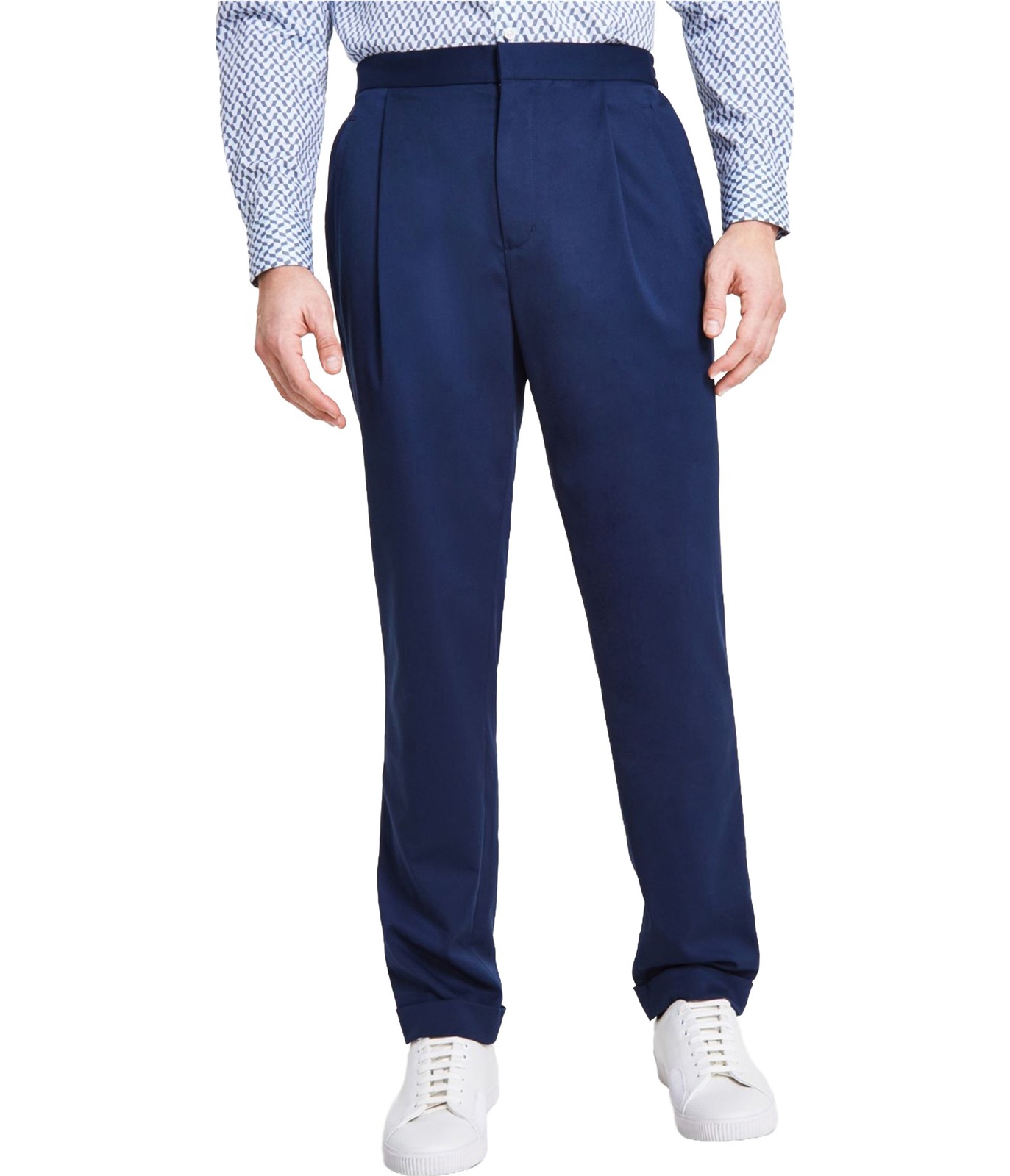 Alfani Mens Pleated Dress Pants Slacks Blue 30W x 30L 6590₽