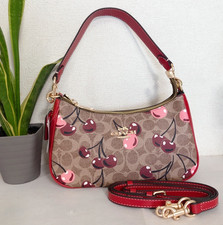 COACH Teri Shoulder Bag Signature Canvas Cherry Print CY694 Outlet New Japan