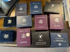 LOT OF 11 AMERICAN EAGLE SILVER DOLLARS PROOF COINS 1986, 1989, 1998, 2005, 2002