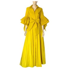 Carolina Herrera Yellow Maxi Taffeta Dress - Elegant & Luxurious Style