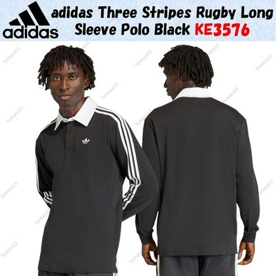 adidas Three Stripes Rugby Long Sleeve Polo Black KE3576 Japan size