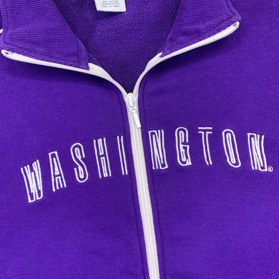 Chaqueta Campus Drive Washington Huskies con cremallera para mujer XL púrpura blanco universidad Foto 3 de 4