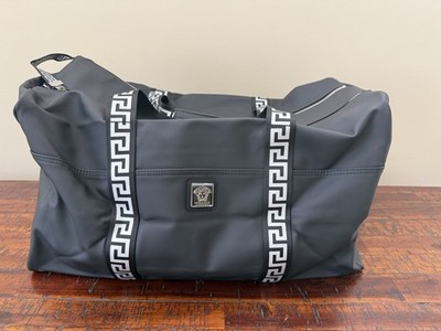 VERSACE Parfums black duffle bag overnight weekender travel shoulder handbag