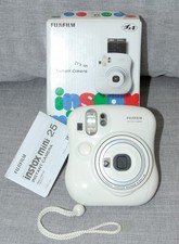 FUJIFILM INSTAX MINI 25 INSTANT CAMERA - WHITE - WITH BOX, BATTERIES