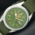 VINTAGE REFURBISHED SEIKO 5 AUTOMATIC JAPAN MENS GREEN DIAL WATCH a443303-1