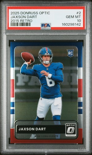 2025 PANINI DONRUSS OPTIC 2015 RETRO #2 JAXSON DART ROOKIE RC PSA 10