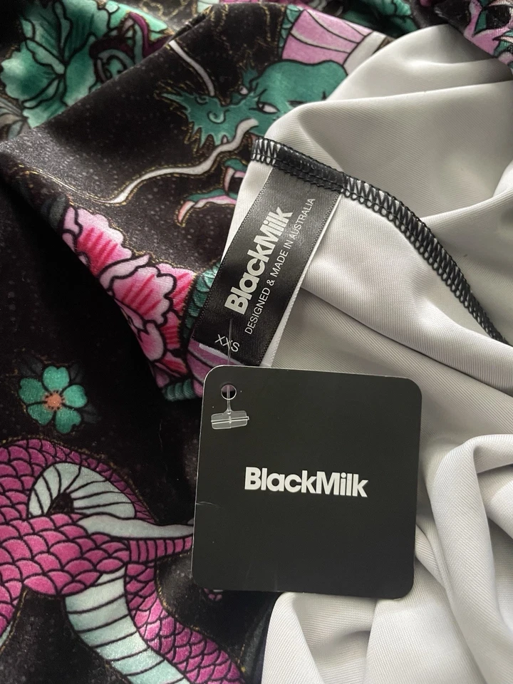 Vestido midi BLACKMILK aposentado/raro buquê de dragão princesa de veludo com bolsos - Imagem 4 de 4