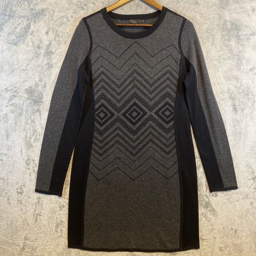 PrAna Dress Women's Sz M Gray Black Wool Blend Delia Preppy Career Gorpcore - Picture 1 of 12