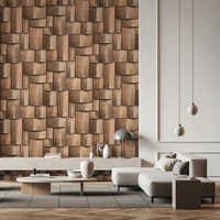 Vliestapete Grafisch Holzoptik Kacheln 3D-Effekt Braun Beige 35399 (4,87€/1Qm)