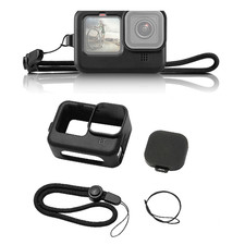 PULUZ for GoPro HERO9 Black Silicone Protective Case Cover w/ Strap Lens Cover